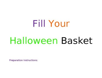 Preview of Fill Your Halloween Bucket