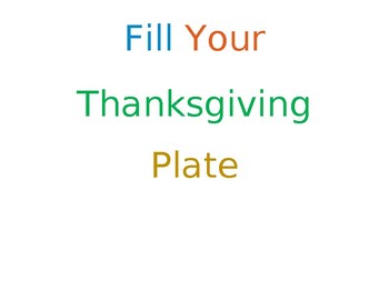 Preview of Fill Your Thanksgiving Plate
