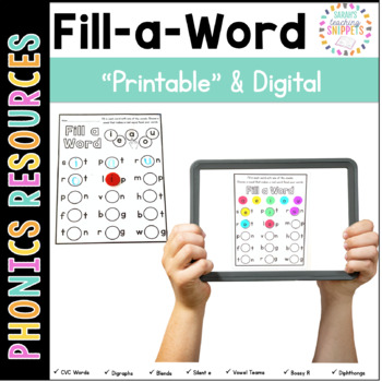 Preview of Fill a Word Decoding: Printable and Digital