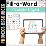 Fill a Word Decoding: Printable and Digital