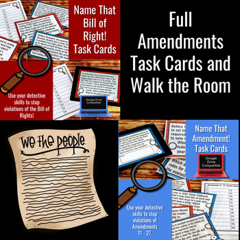 Preview of Amendments 1 - 27 Task Cards and Walk the Room - Bundle!
