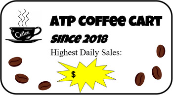 Preview of Fill in Highest Daily Coffee Cart Sales Poster (Goal Setting)