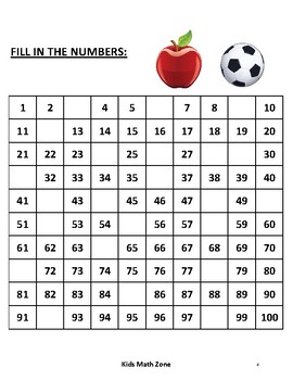 fill in missing numbers to 100 10 unique worksheets preschool kindergarten