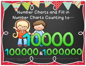 Number Chart Math Activities Counting by 100, 1,000, and 10,000 up to a