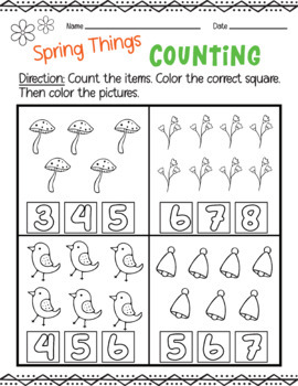 Fill in The Missing Number 1-20 & Spring Counting Worksheets for ...