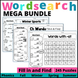 Word Search Puzzles Mega Bundle with Phonics and Seasonal 