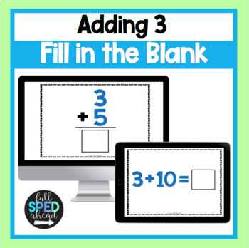 Preview of Fill in the Blank Addition 3 Boom™ Cards Activity