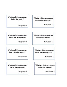 Preview of Fill in the Blank/Answer Question Task Cards (ABLLS-R H) H4,H5,H7,H10