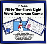 Fill-in-the-Blank High Frequency Sight Word Winter Snowman