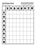 Fill in the Blank Multiplication Table (Facts 1 through 12)
