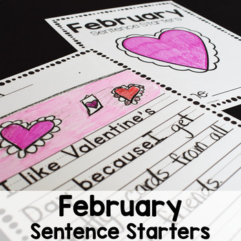 Preview of February Sentence Starters Writing Prompts