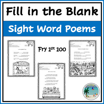 Preview of Fill in the Blank Sight Word Poems | Fry's First 100 | ELA | Printable | Kinder