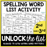 Fill in the Blank Weekly Spelling Word List Missing Letter