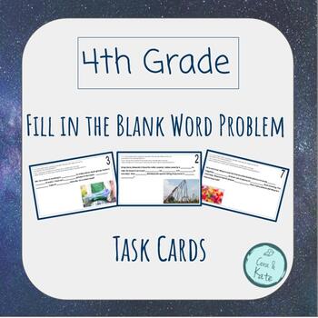 Preview of Fill in the Blank Word Problem Task Cards