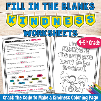 Fill in the Blanks Sentence Completion - KINDNESS Quotes & Worksheets ...