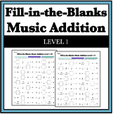 Fill-in-the-Blanks Music Addition - Basic (Level 1)