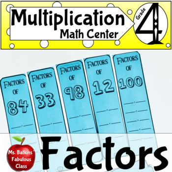 Preview of Fill in the Factors Math Center Game with Distance Learning Digital Activity