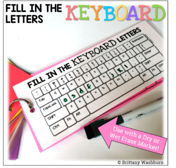 Preview of Fill in the Keyboard Letters Task Cards FREEBIE
