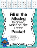 Fill in the Missing Beginning, Middle or Last Letter Packet