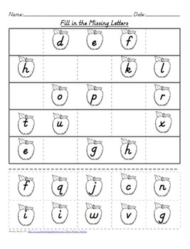 Fill in the Missing Letters Literacy Center and Morning Worksheets {D ...