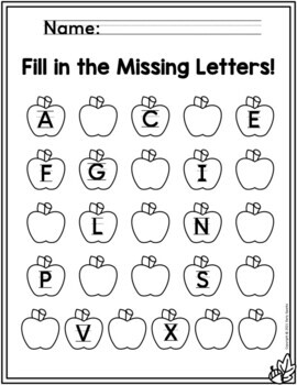 Fill in the Missing Letters of the Alphabet - Fall Theme Freebie