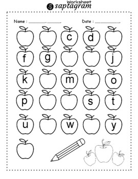 Fill in the Missing Letters of the Alphabet Worksheets (Lowercase) vol-2