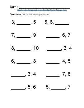 Preview of Fill in the Missing Number: 1 - 10 - Sequencing Numbers Set#1