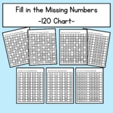 Fill in the Missing Number 120 Chart Worksheet