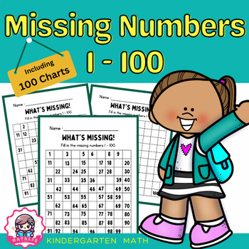 Preview of 1-100 Missing Numbers Worksheet | numbers 1-100 | 100 chart | Kindergarten Math