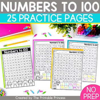 Preview of Fill in the Missing Numbers to 100 Worksheets