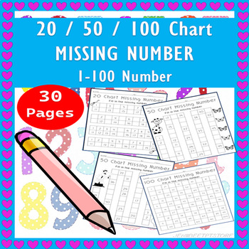 Preview of Fill in the Missing Numbers | 20, 50, 100 Chart Missing Number.