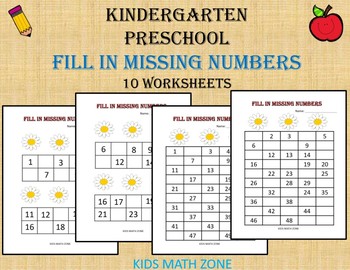 fill in the missing numbers worksheets for kindergarten preschool worksheets