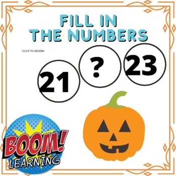 Preview of Fill in the Number Halloween Boomcards