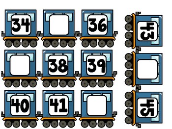 Fill-in the Number Train (1-100) by Surviving Kindergarten | TpT