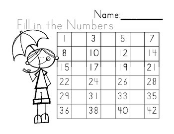 fill in the numbers 1 50 by alis lessons teachers pay