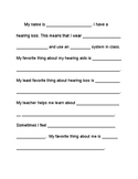 Fill in the Paragraph Letter to Teacher DHH