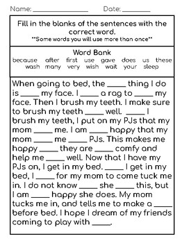 Preview of Fill in the Sight Words Activity - 2nd Grade Words