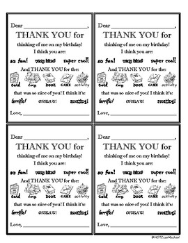 Fill-in-the-blank & Color-in Thank-you-cards (birthday & Christmas)