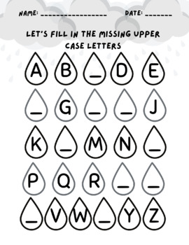 Fill in the missing letter alphabet worksheet by PICHA STUDIO | TpT