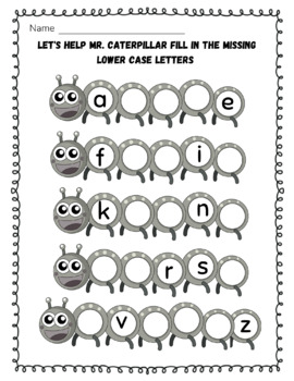 Fill in the missing letter alphabet worksheet by PICHA STUDIO | TpT