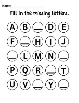 Fill in the missing letter worksheet - Editable - Free Resource | TPT