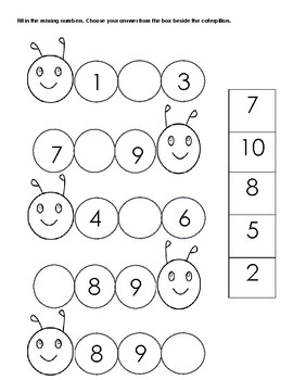 Fill in the missing numbers by Angeli Marie Dela Paz | TPT