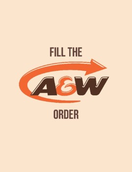 Preview of Fill the A&W Order (Life Skills/Vocational Skills)