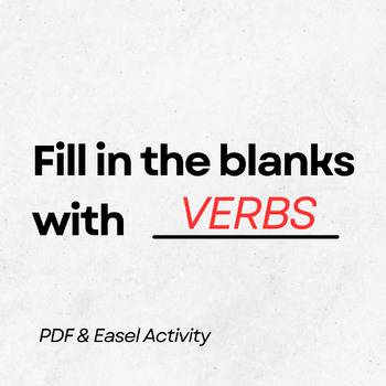 Preview of Fill the Blanks with Verbs in Sentences worksheets
