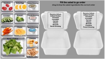 Preview of Fill the Salad Order - Let's Make A Pizza  - Fill the Sandwich/Hamburger Order