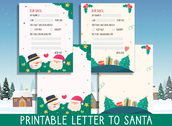 Preview of Fillable & Blank 'Write to Santa' Templates for Festive Wonders