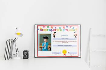 Preview of Fillable Printable Kindergarten and Preschool Diploma for Daycares, Homeschool.