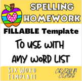 Fillable Spelling Homework Sheets - that combine SOR & Tra