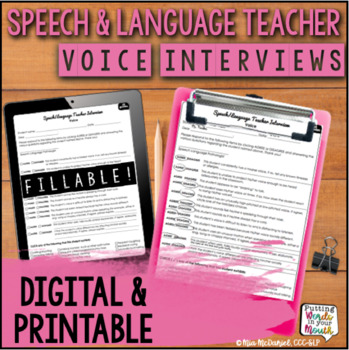 Preview of Fillable VOICE Teacher Interview | for Educational Impact