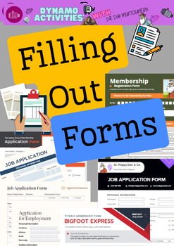 Preview of Filling Out Everyday Forms for Life Skills. Fillable Forms. Printable, Digital